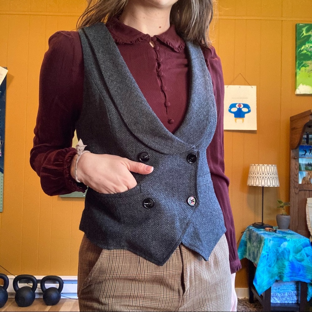 ModCloth Suave the Day Herringbone Vest